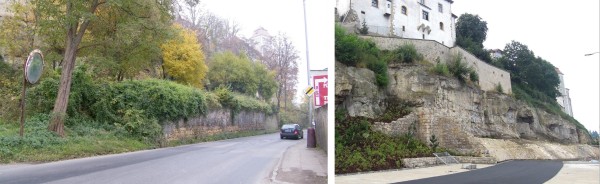 Ptácká ulice Mladá Boleslav - pod Templem - stabilizace skalního svahu