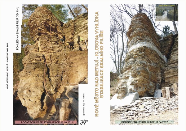 Nové Město nad Metují - stabilizace Klosovy vyhlídky na skalním pilíři