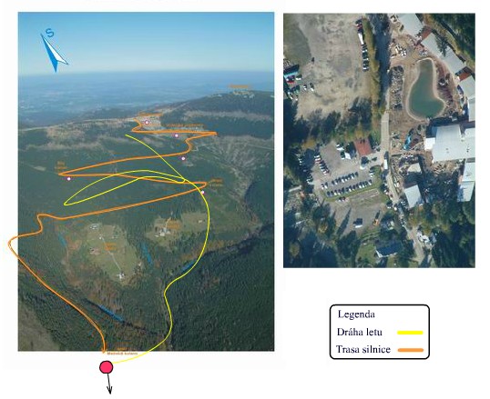 letecké záběry - geologický průzkum Špindlerův Mlýn