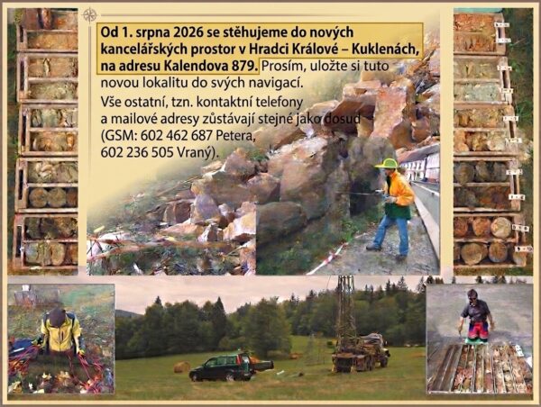 od 1.8.2026 geolog Ing. Jiří Petera změna adresy